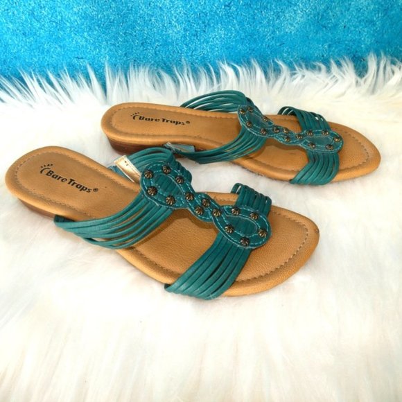 Turquoise Studded Bare Traps Kassy Size 7M - Picture 8 of 10